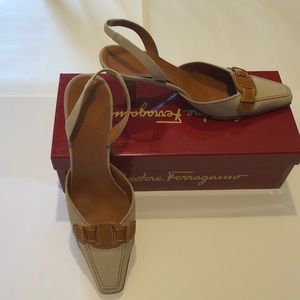 Salvatore Ferragamo Size 7&1/2 Fabric 7cm Shoe
